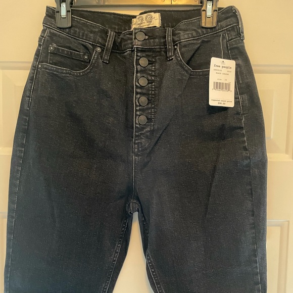 FREE PEOPLE Crvy Mardi High Rise Skinny NWT 29 Blk - Picture 11 of 12